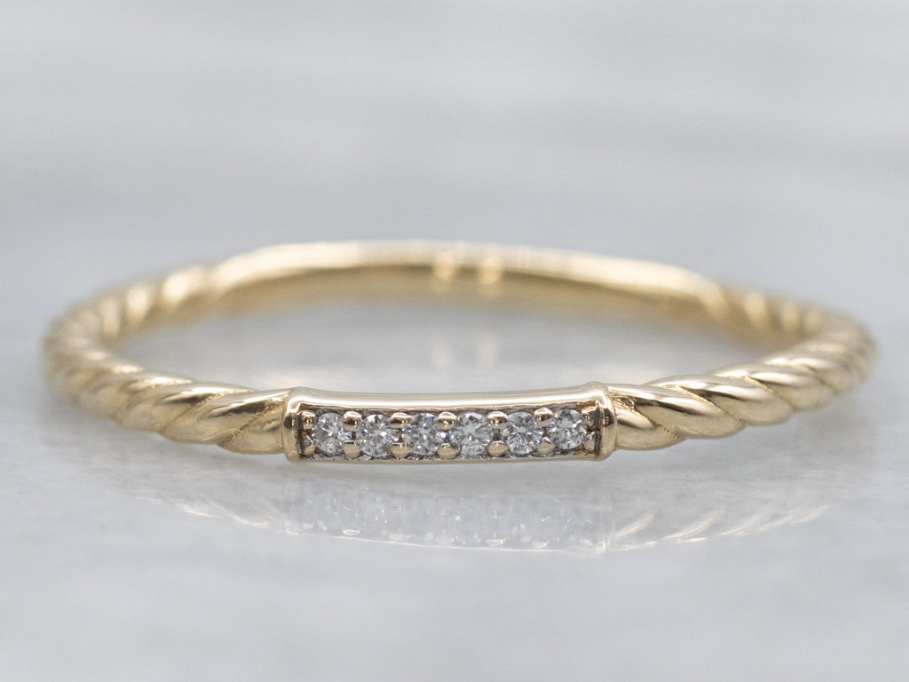 Twisting Gold Diamond Band