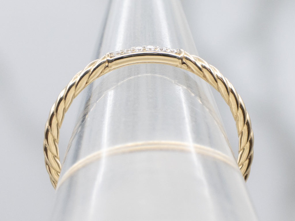 Twisting Gold Diamond Band