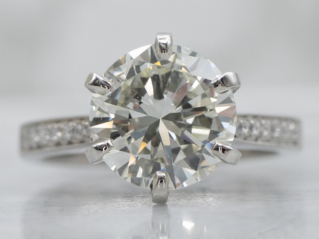 GIA-Certified Round Brilliant Diamond Platinum Engagement Ring
