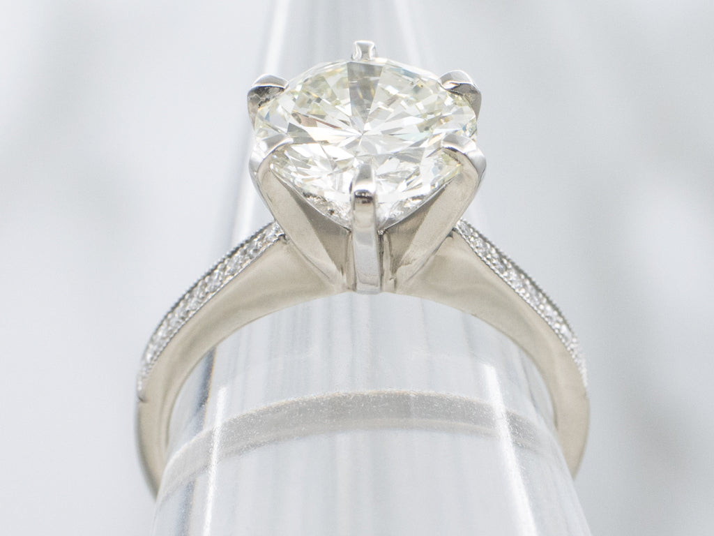 GIA-Certified Round Brilliant Diamond Platinum Engagement Ring