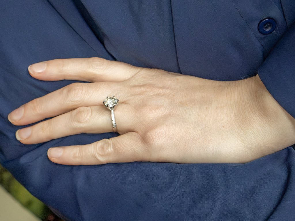 GIA-Certified Round Brilliant Diamond Platinum Engagement Ring