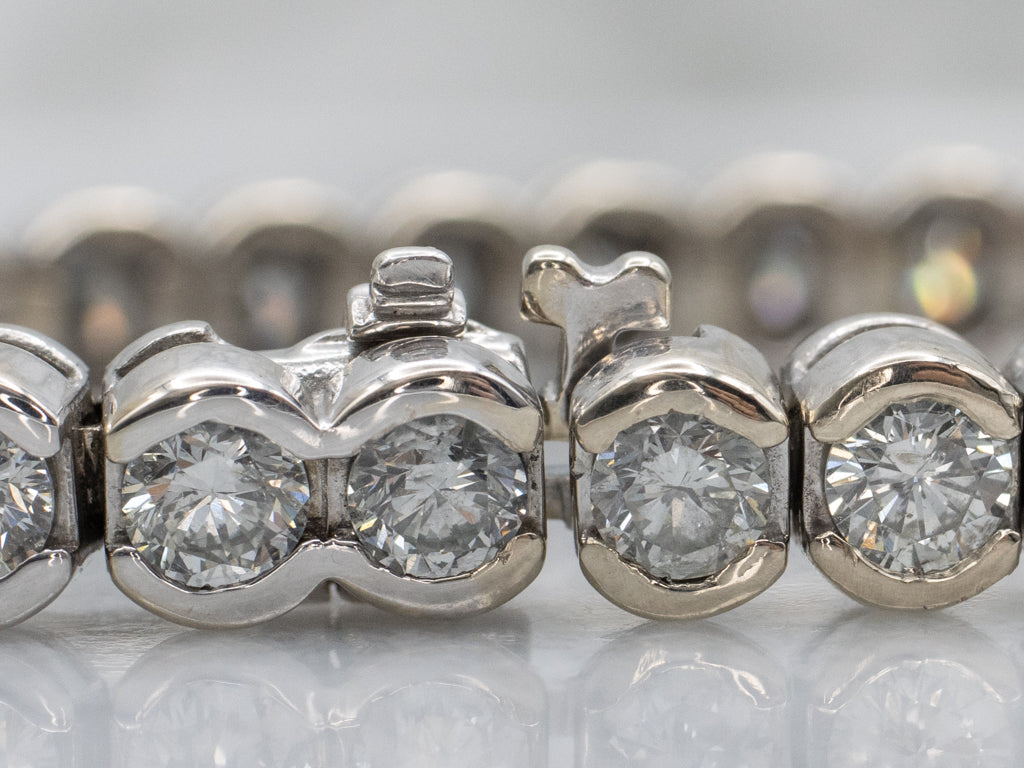 Polished Gold Semi-Bezel Set Diamond Tennis Bracelet