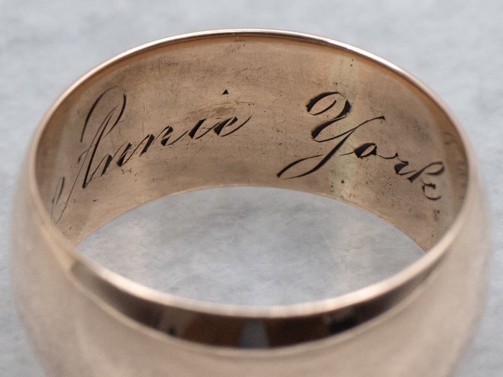 Wide Antique Hamilton Gold Unisex Band