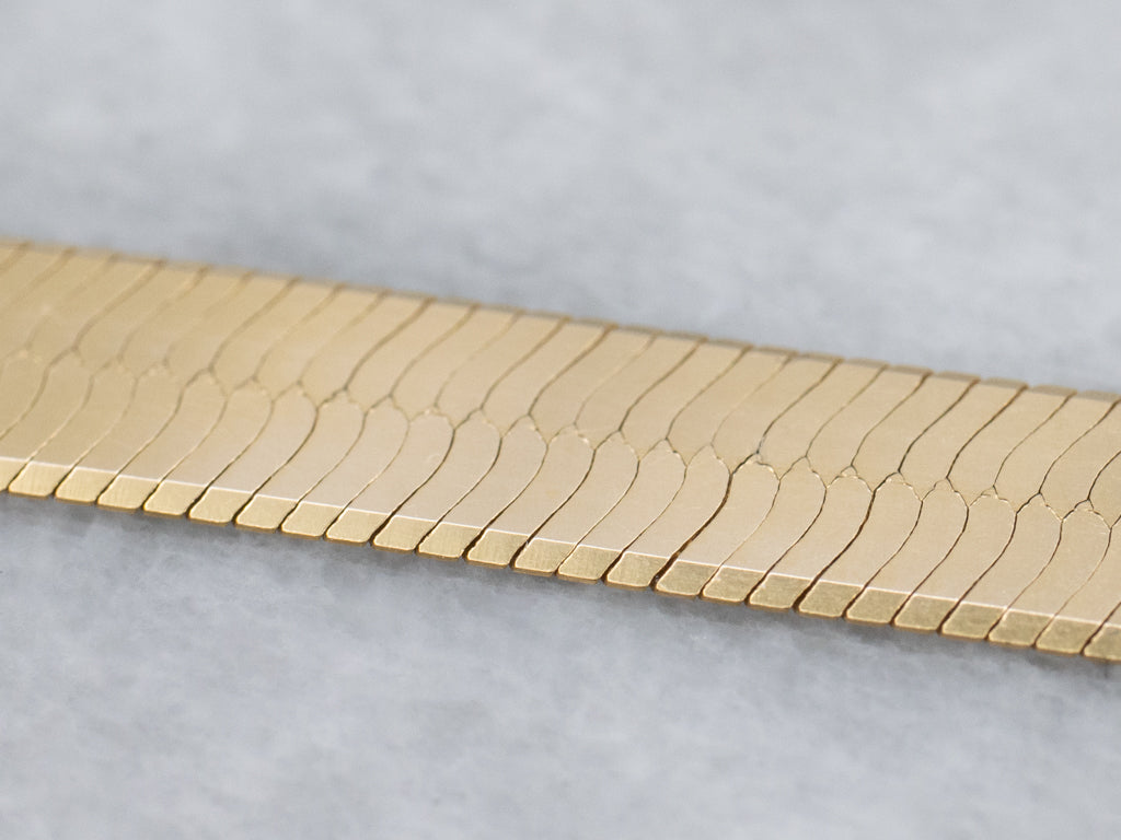 Polished Italian Gold Herringbone Chain