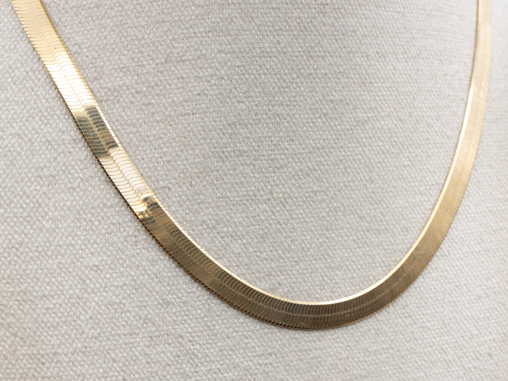 Polished Italian Gold Herringbone Chain