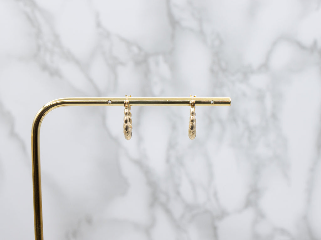 Vintage Gold Puffy Hoop Earrings