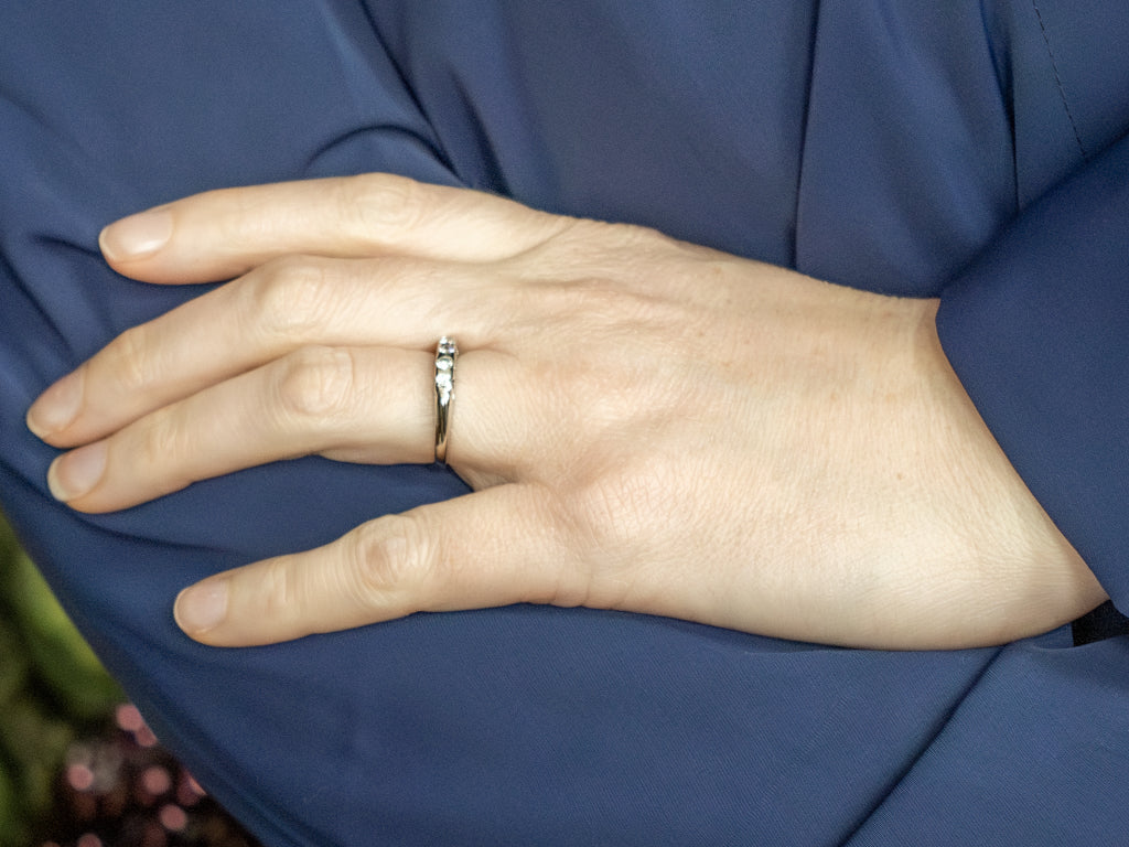 Vintage Diamond White Gold Wedding Band