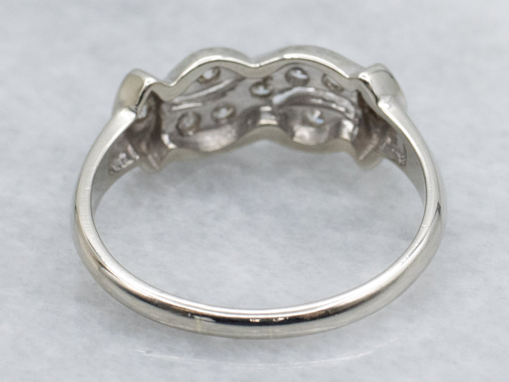 Vintage White Gold Diamond Band