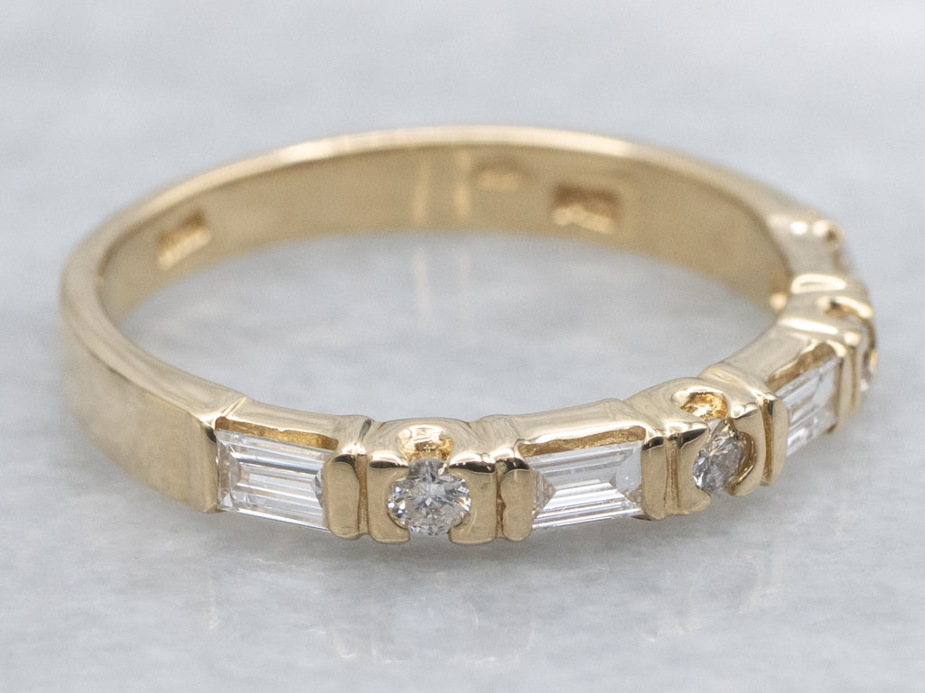 Yellow Gold Mix-Cut Diamond Band