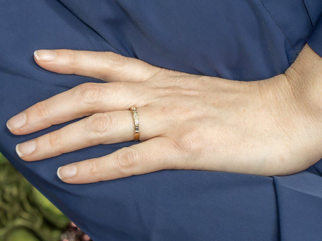 Yellow Gold Mix-Cut Diamond Band