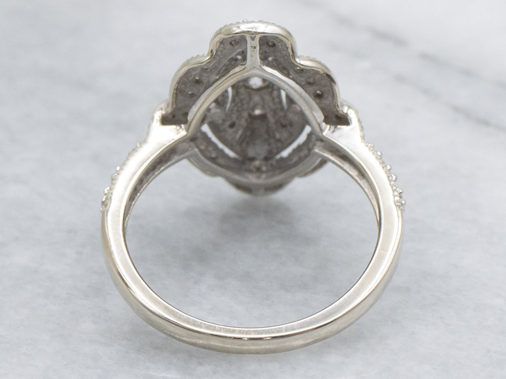 White Gold Diamond Encrusted Dinner Ring