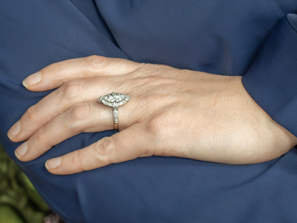 White Gold Diamond Encrusted Dinner Ring