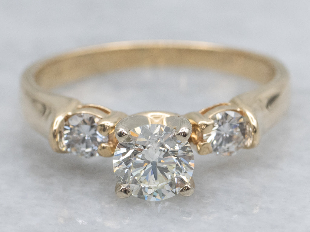 Round Brilliant Three Stone Diamond Engagement Ring
