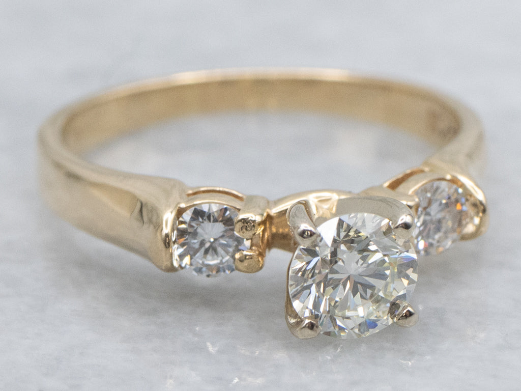 Round Brilliant Three Stone Diamond Engagement Ring