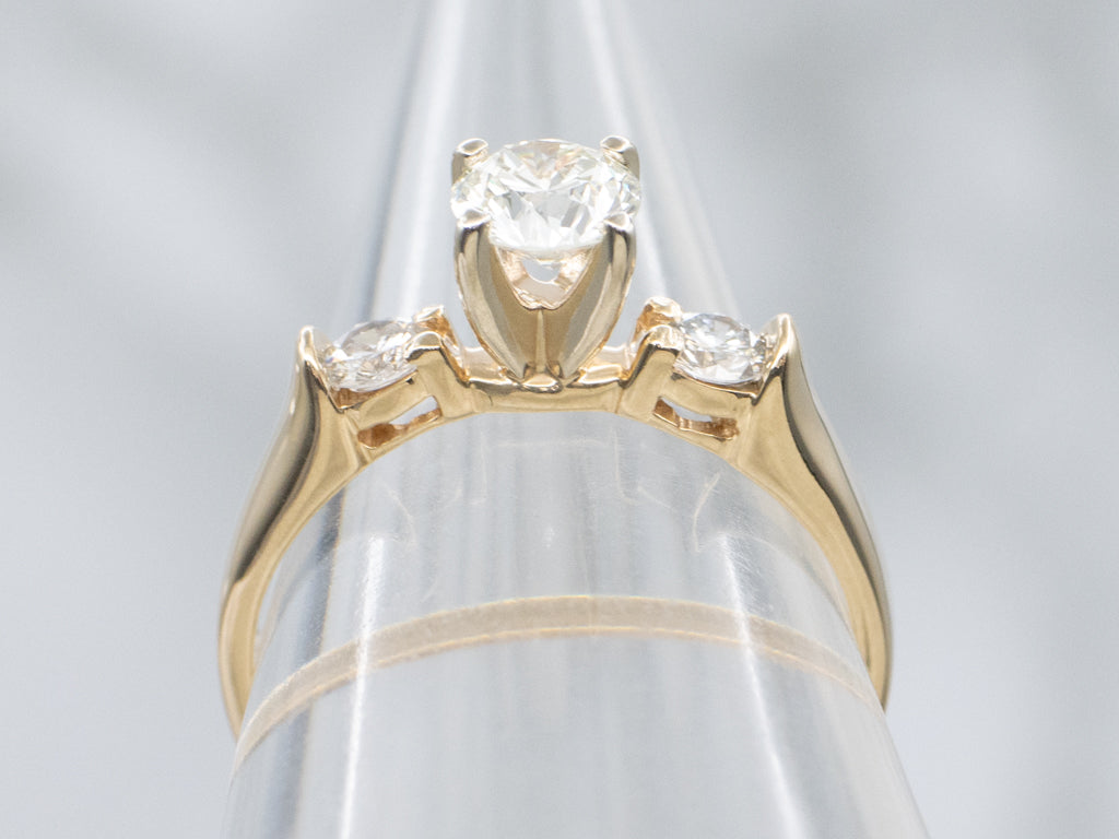 Round Brilliant Three Stone Diamond Engagement Ring
