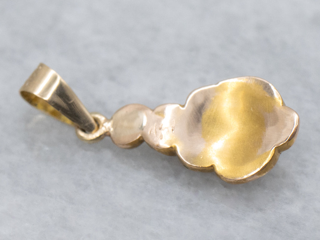 Antique Scrolling Gold and Pearl Stickpin Conversion Pendant