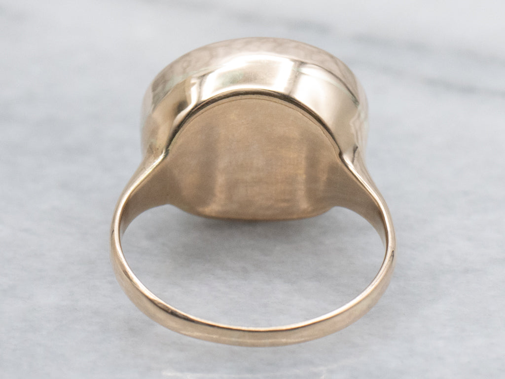 East-to-West Set Bloodstone Cameo Rose Gold Ring