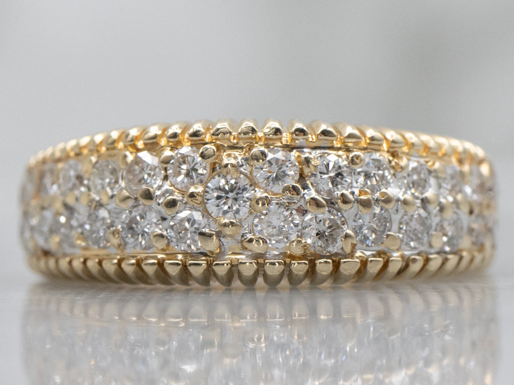 Yellow Gold Double-Row Diamond Band