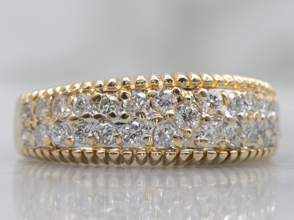 Yellow Gold Double-Row Diamond Band