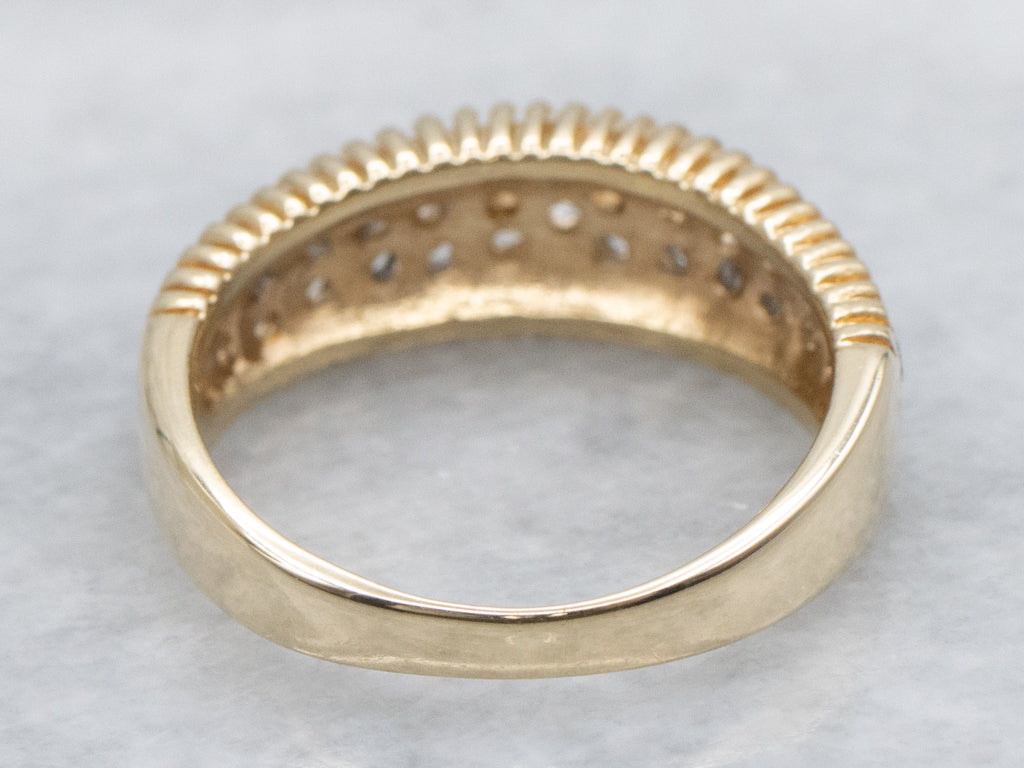 Yellow Gold Double-Row Diamond Band