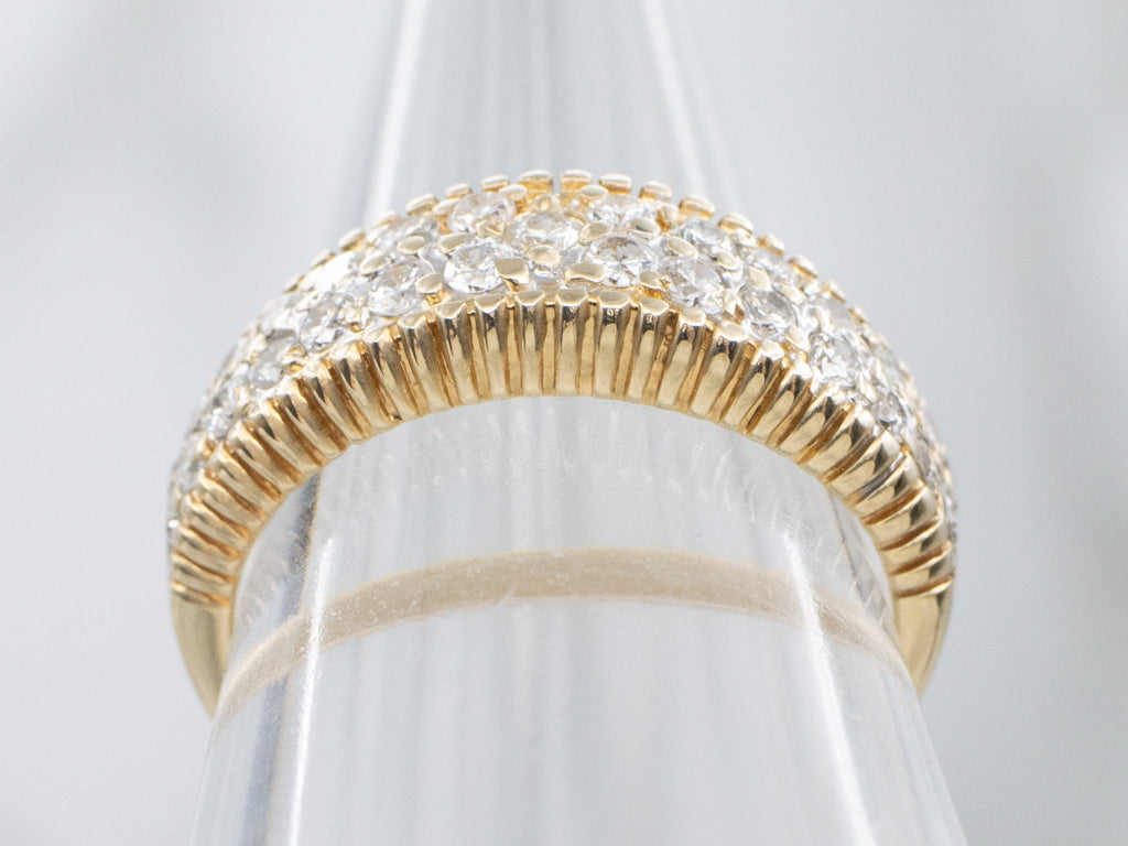 Yellow Gold Double-Row Diamond Band