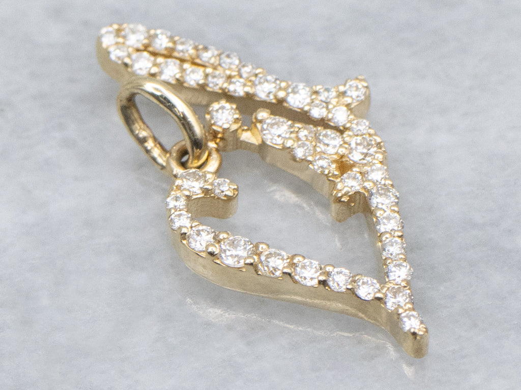 Diamond "Lil" Yellow Gold Name Pendant