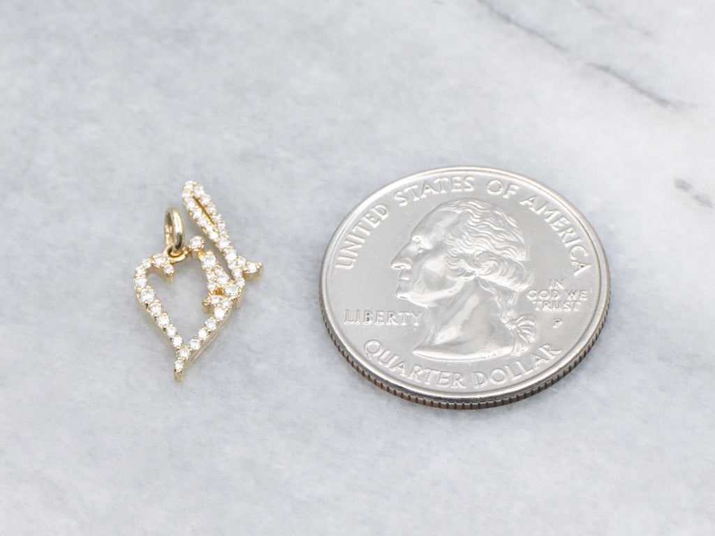 Diamond "Lil" Yellow Gold Name Pendant