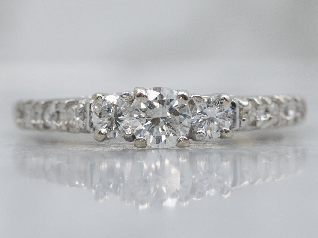 Round-Brilliant Diamond White Gold Engagement Ring