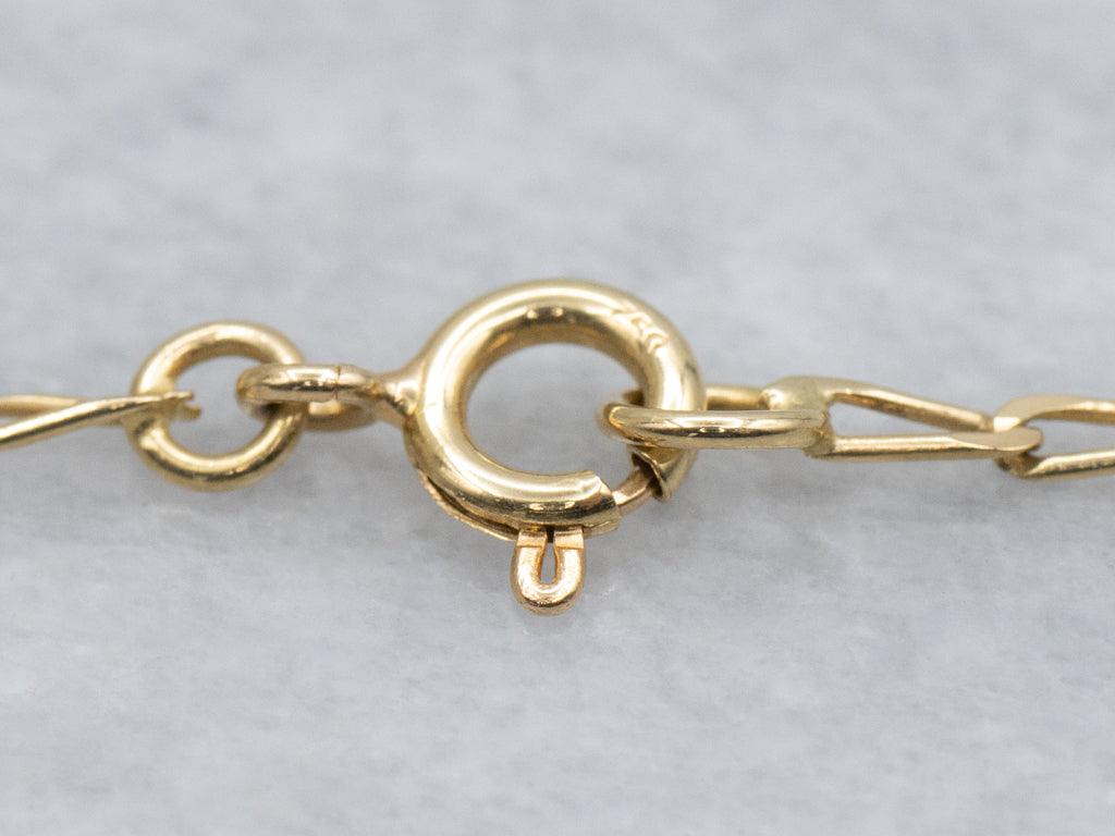 Diamond and Sapphire Gold Curb-Link Necklace