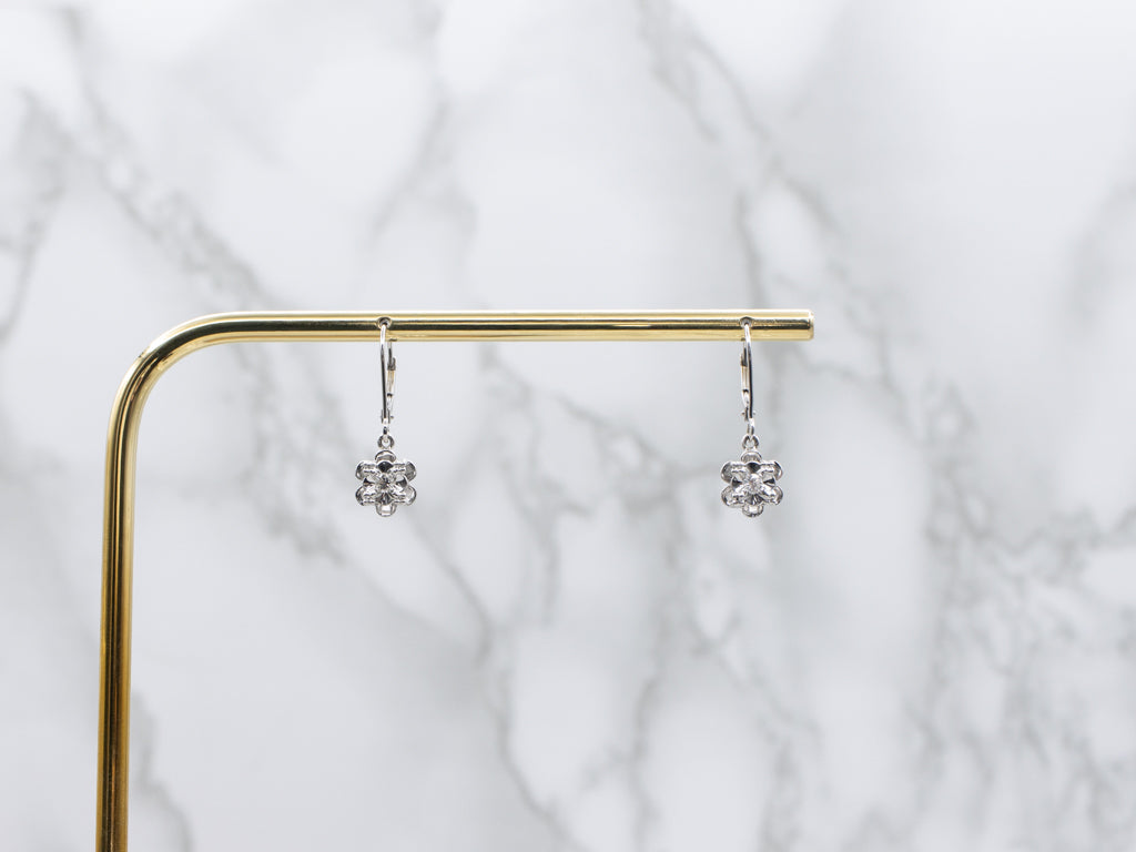 Buttercup-Set White Gold Diamond Drop Earrings