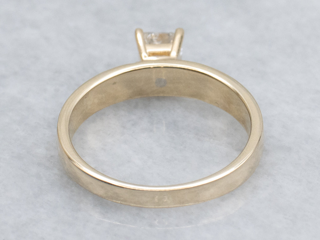 Black Enamel Botanical Diamond Engagement Ring