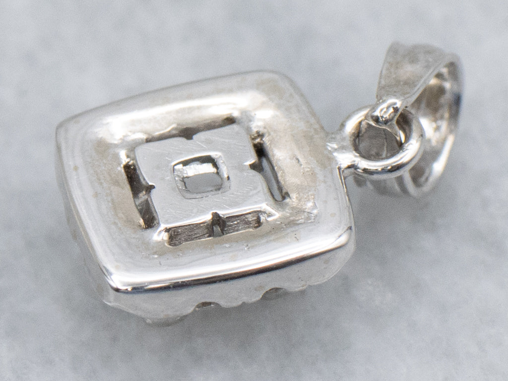 Princess-Cut Squared Diamond Halo Pendant