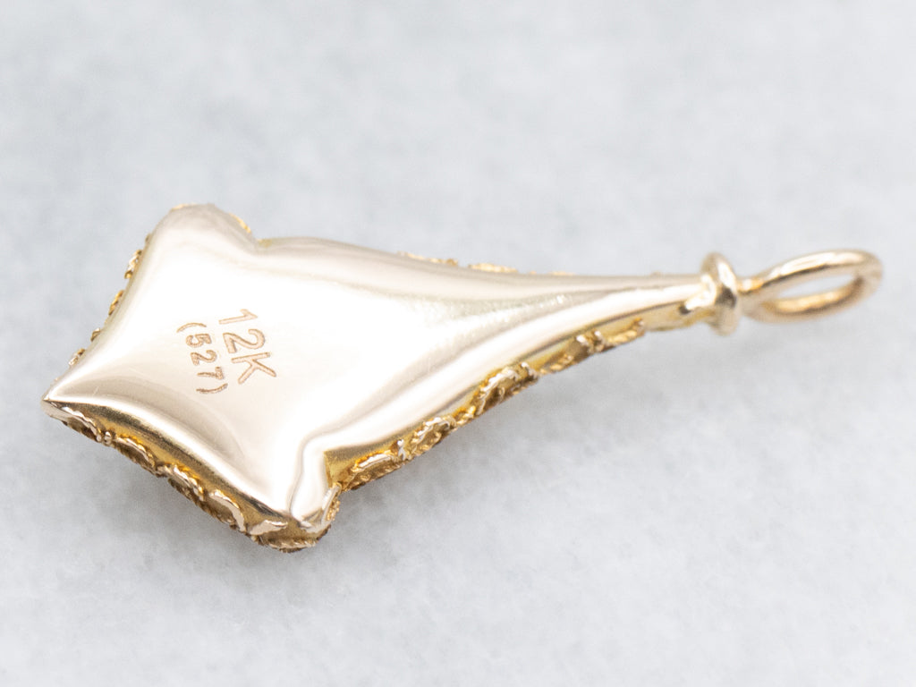 Antique Freshwater Pearl and Gold Stickpin Conversion Pendant