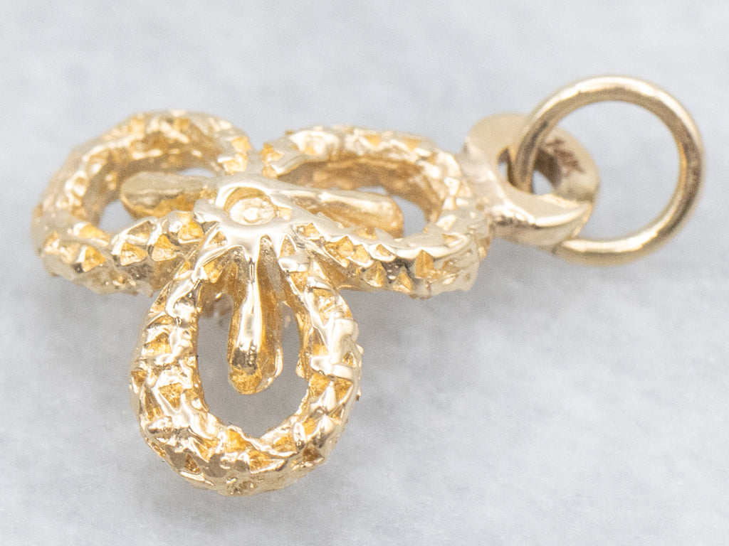 Antique Textured Yellow Gold and Diamond Stickpin Conversion Pendant