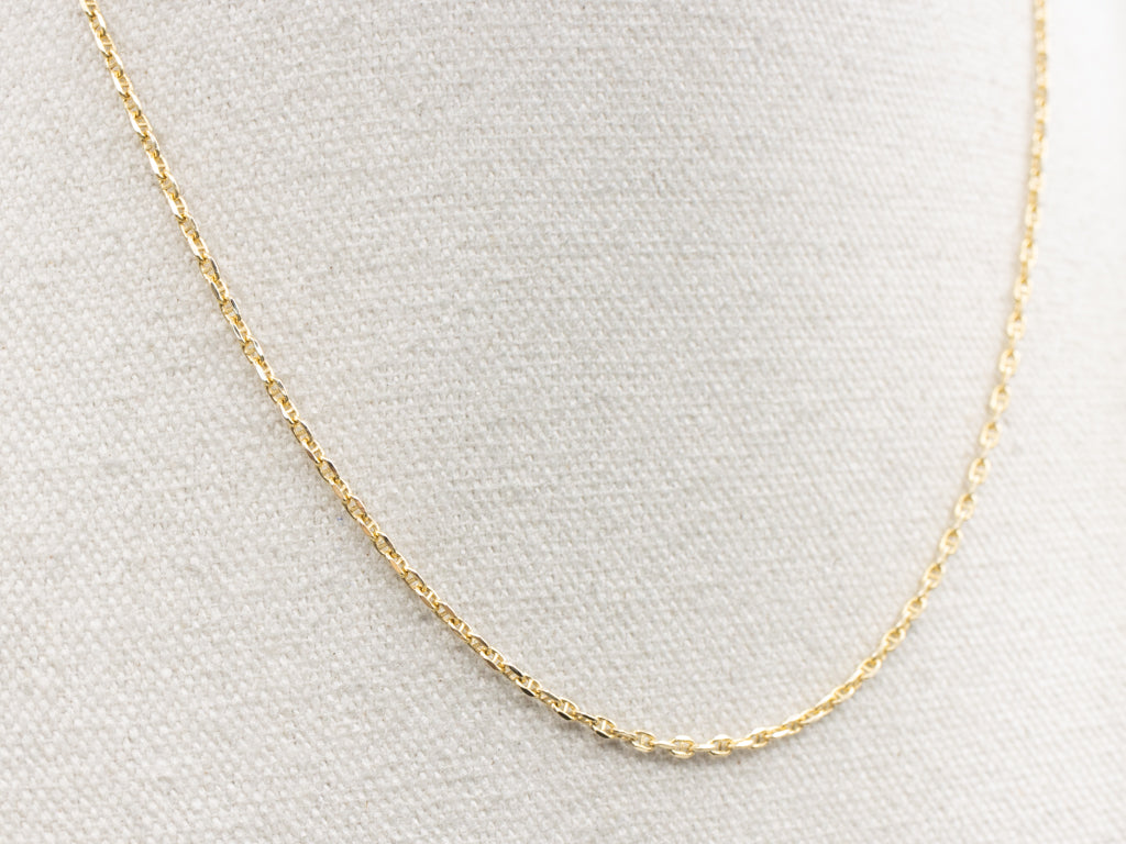 Yellow Gold Anchor Chain with Spring Ring Clasp