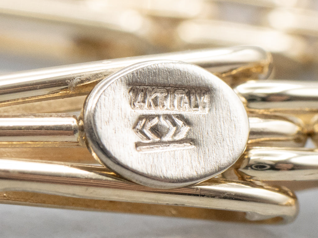 Elongated Italian Gold Gate Link Bracelet