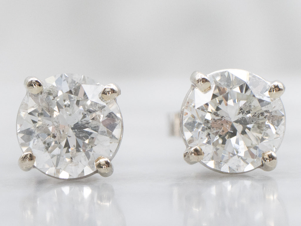 Stunning Round Brilliant Diamond Stud Earrings