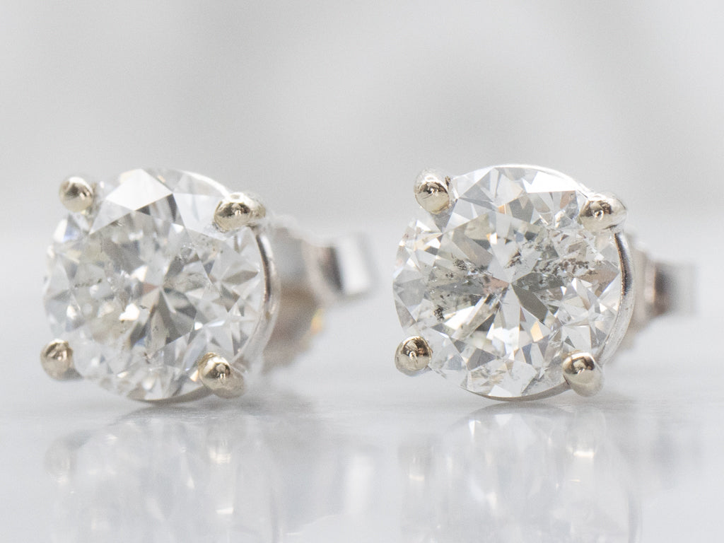 Stunning Round Brilliant Diamond Stud Earrings