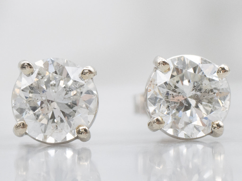 Stunning Round Brilliant Diamond Stud Earrings