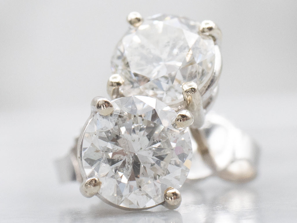 Stunning Round Brilliant Diamond Stud Earrings