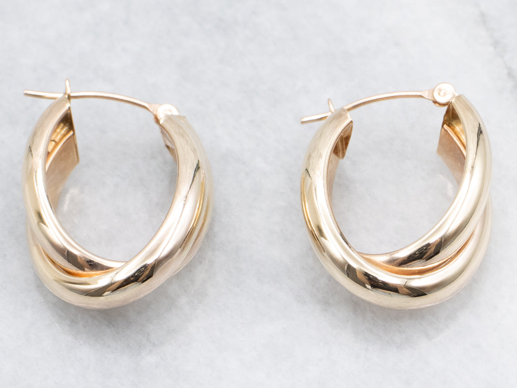 Polished Gold Double Hoop Earrings