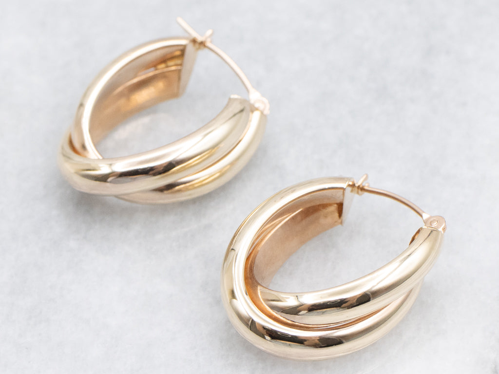 Polished Gold Double Hoop Earrings