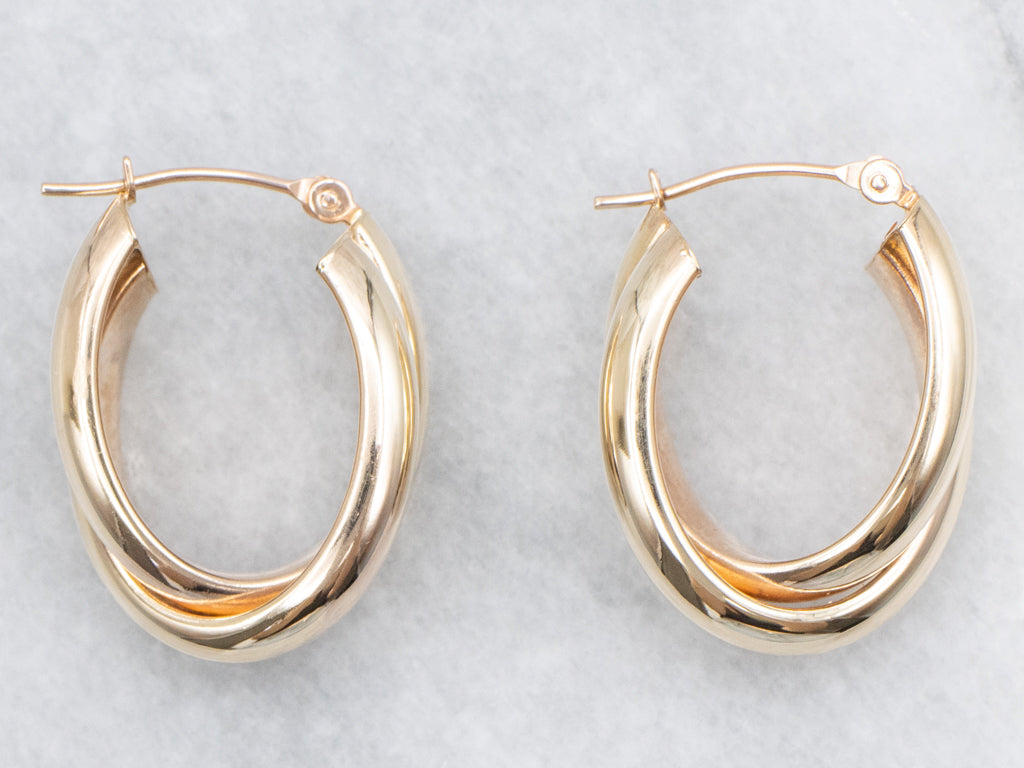 Polished Gold Double Hoop Earrings