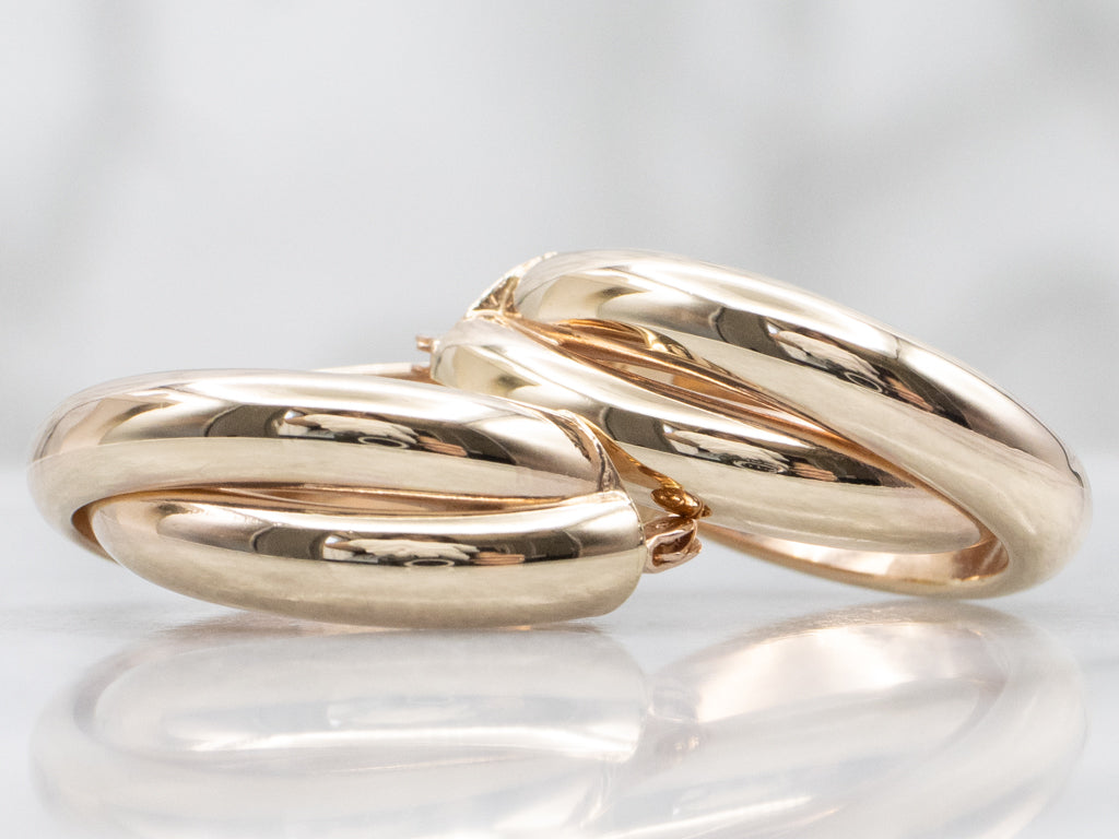 Polished Gold Double Hoop Earrings
