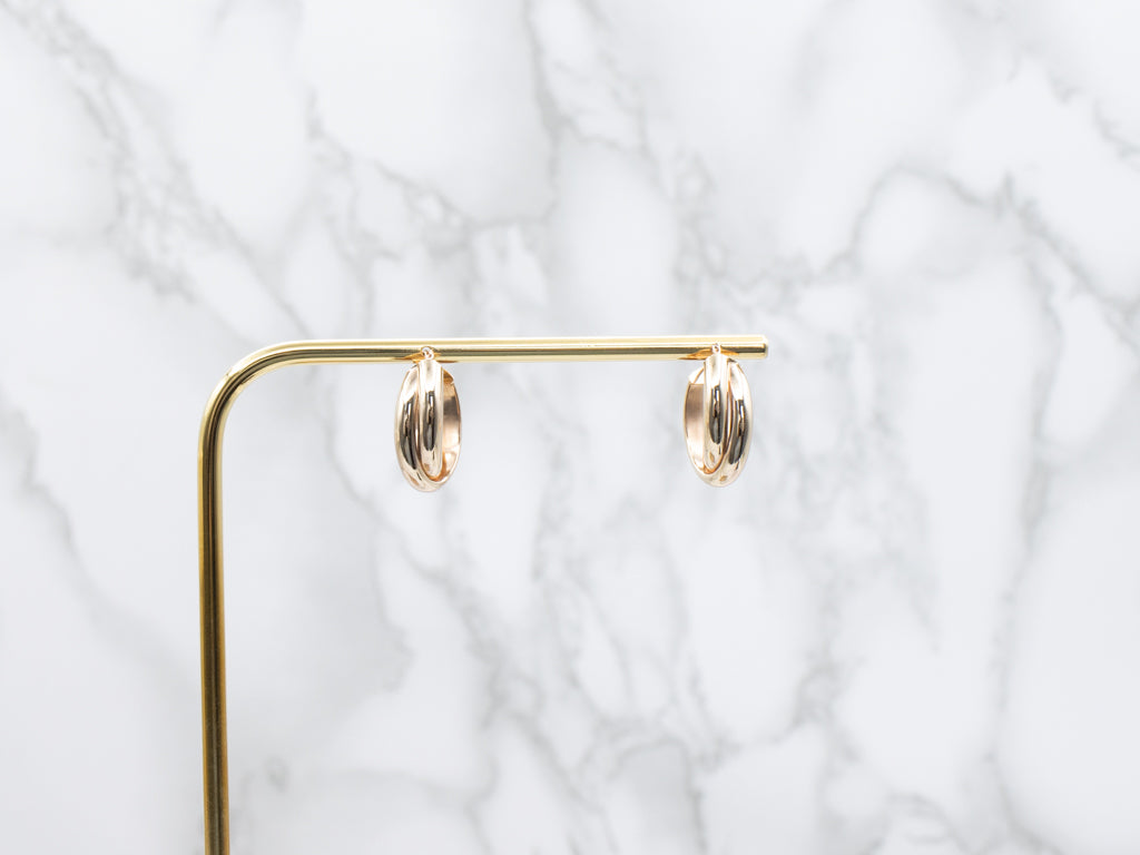 Polished Gold Double Hoop Earrings