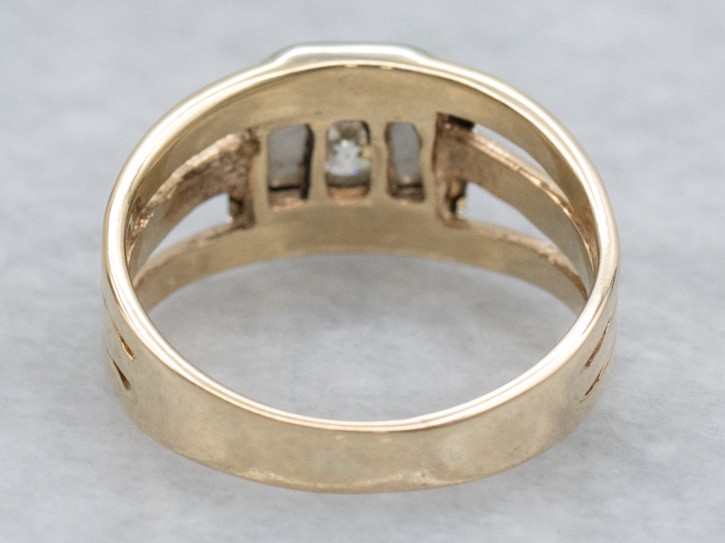 Mix-Era Old Mine Cut Diamond Solitaire Ring