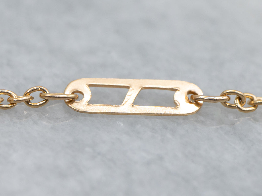 Beaded 800 Gold Station Link Bracelet