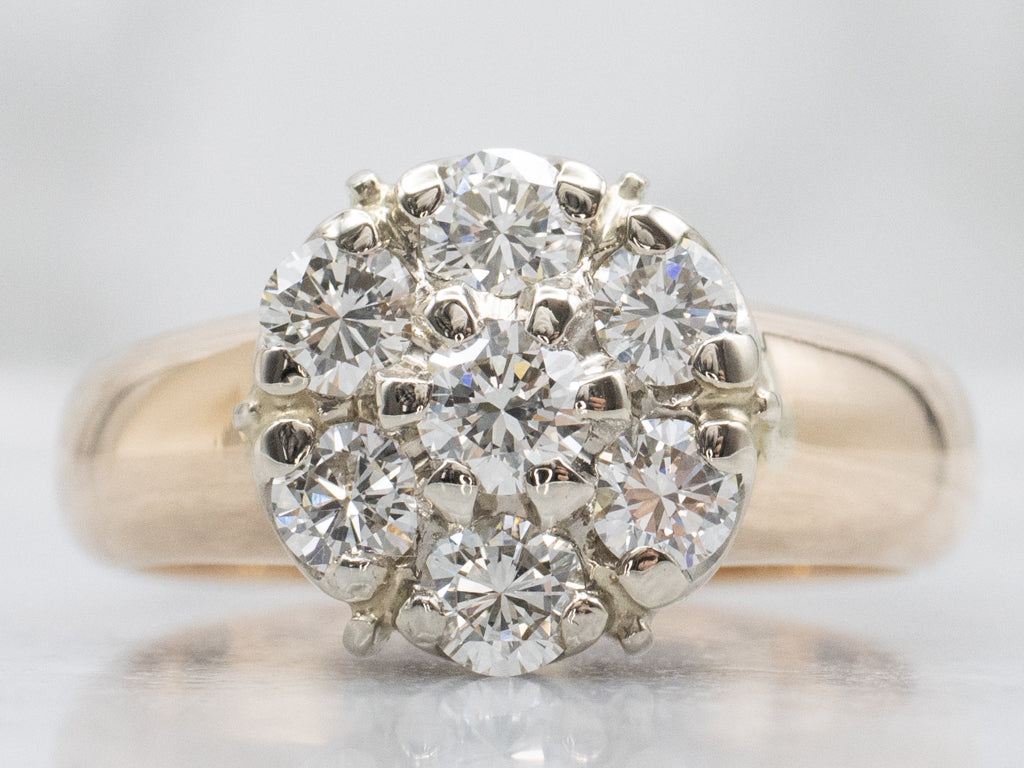 Mixed-Era Brilliant Diamond Cluster Ring