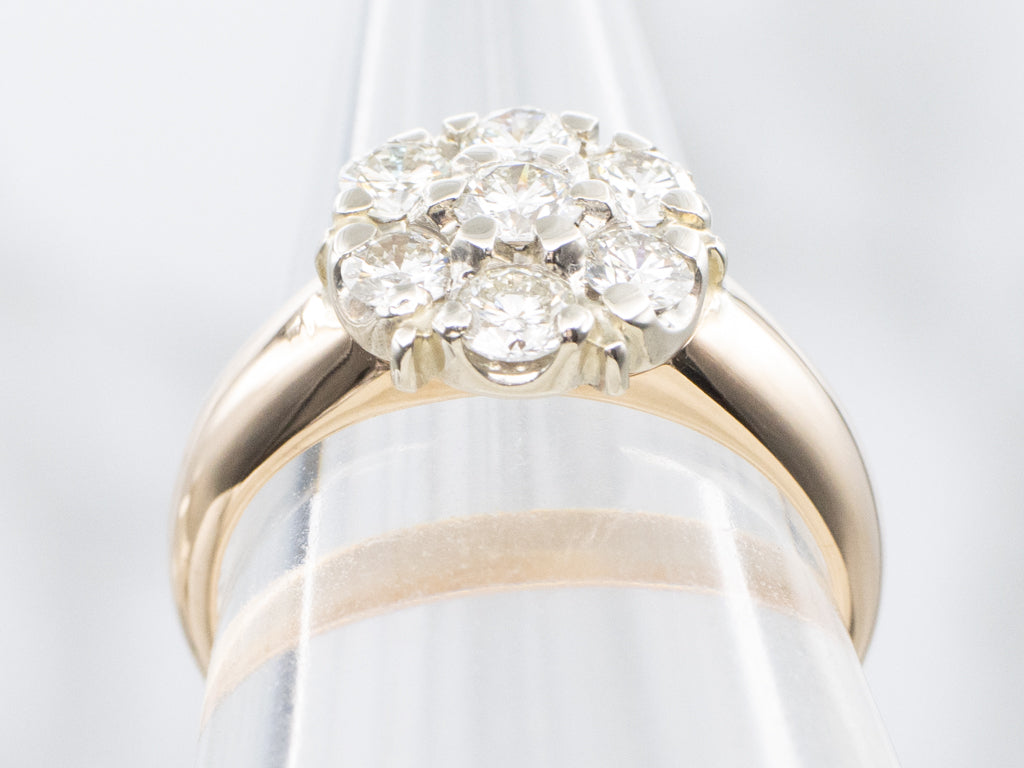 Mixed-Era Brilliant Diamond Cluster Ring