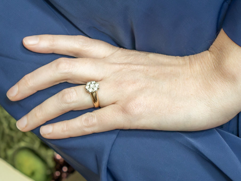 Mixed-Era Brilliant Diamond Cluster Ring